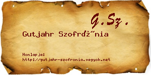 Gutjahr Szofrónia névjegykártya